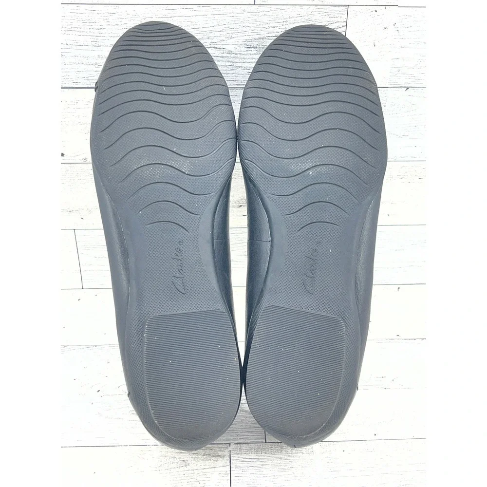 Clarks Collection‎ Ultimate Comfort Black Leather Flats Shoes Women Size 9.5 M